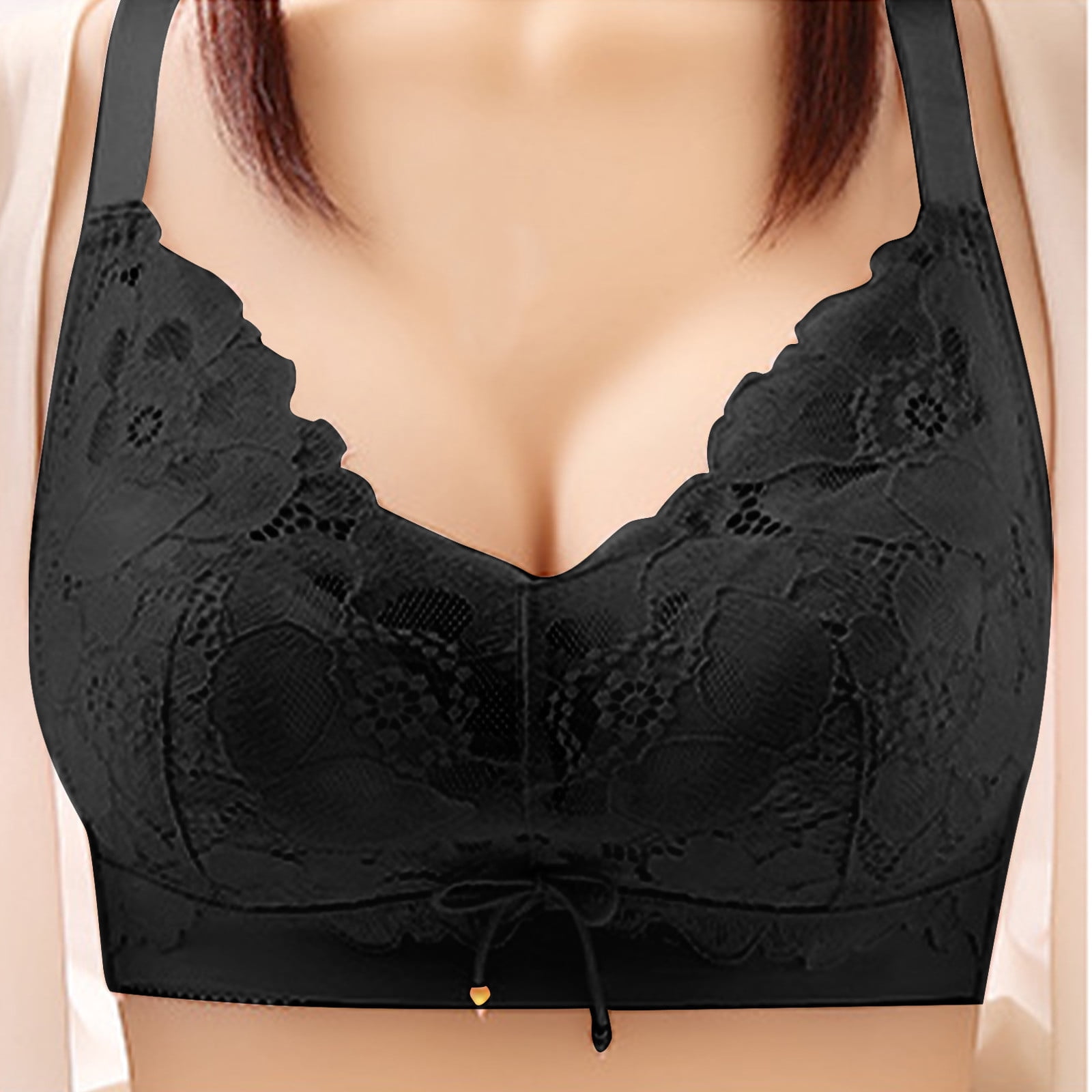 UPPADA Prime of Day Early Access Full Coverage Plus Size Bra Convenient Front Button Bras Cool Liftup Bra Super Gather Wireless Push-Up Bra Lifting Bras Breathable Underwear Bra