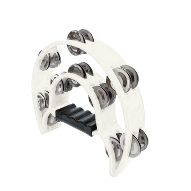 Tambourin Métal Demi-Lune Instruments de Musique Double Métal Instruments à Main Percussion avec Poignée Ergonomique Tambourins pour Adultes Tambourin Métal Percussion Tambour à Main pour Bébé