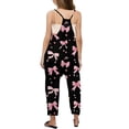 thumbnail image 3 of Girls Romper Bow Print Jumpsuits Rompers for Girls Spaghetti Strap Rompers with Pockets Cute Teen Clothes 13-14 Y, 3 of 5