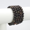 thumbnail image 2 of Bracelet Extensible Unisexe en Perles Rondes de 8 mm en Biotite Naturelle Mica Noir, 2 of 3