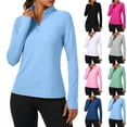 thumbnail image 1 of Sentmoon Chandails à Manches Longues, Chandail de Randonnée Rafraîchissant, Couleur Unie, Col Rond, Doux, Coupe Régulière, Chandails UV pour Femmes pour la Natation et le Surf, Blanc, P, 1 of 7