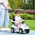 thumbnail image 2 of Qaba Voiture Pousse-Pousse 3 en 1 pour Enfants, Voiture Glissante pour Tout-Petits, Conception à Propulsion par les Pieds, Blanc, 2 of 10