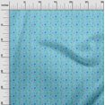 thumbnail image 3 of oneOone Silk Tabby Turquoise Blue Fabric Asian Retro Floral Sewing Craft Projects Fabric Prints By Yard 42 Inch Wide, 3 of 4
