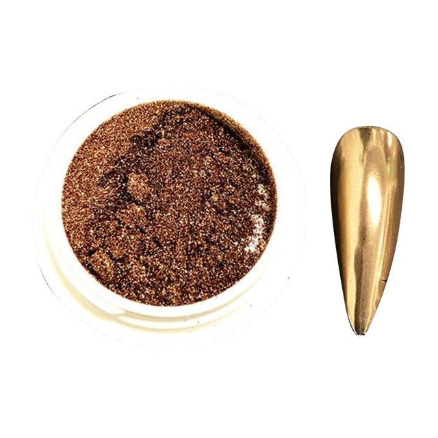 Graflsoa Copper Metallic Nail Powder - Mirror Effect Titanium Dust for Stunning Nail Art, LMJ01 to MJ13 Color Options, 0.2g Net Weight, Includes Sponge Applicator