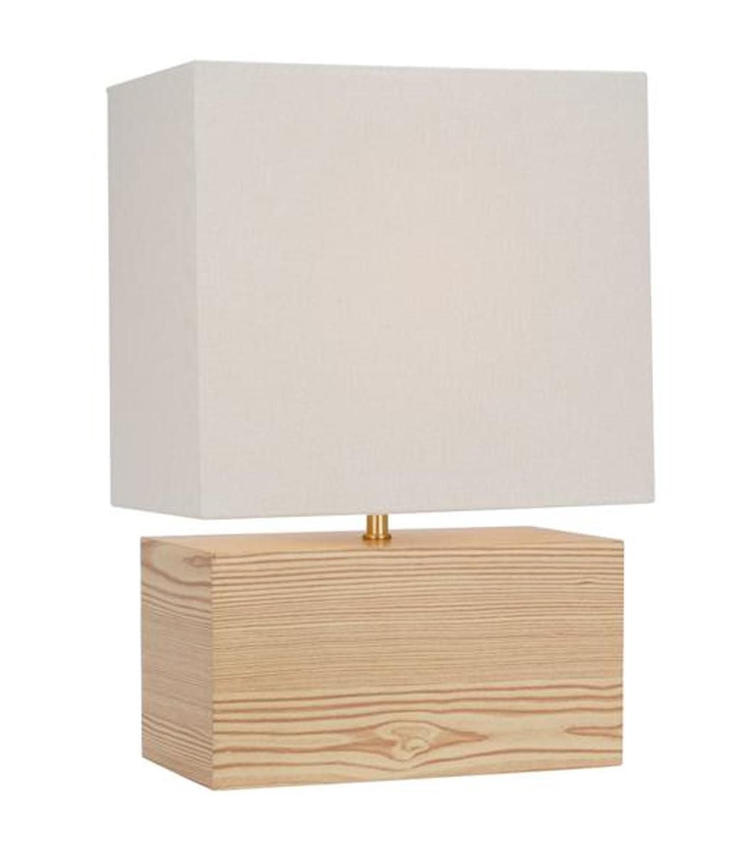 Hometrends 14.5in Rectangular Faux Blonde Wood Accent Lamp