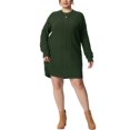 thumbnail image 2 of Robe Chandail Grande Taille GRACE & GRANDEUR pour Femmes à Manches Longues en Tricot, Chandail Court, Robes Chandail Armée 2X Vert Armée, 2 of 7