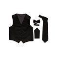 thumbnail image 1 of Omega Gilet à Boutons Formel Ensemble de Robe 4 Pcs - Noir - Grand, 1 of 1
