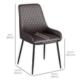 thumbnail image 3 of HOMCOM Dining Chairs Set of 4, PU Leather Kitchen Chairs with Metal Legs, 3 of 10
