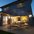 thumbnail image 4 of Costway 10FT Patio Offset Umbrella Solar Powered LED 360Degree Rotation Aluminum Navy, 4 of 10