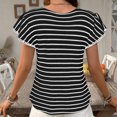 thumbnail image 4 of fheaev Hauts d'Été pour Femmes Manches Courtes Col Rond Décontracté Chic Ample Tunique Pull Mignon Tee-Shirts d'Entraînement Tenues de Vacances à la Plage T-Shirts d'Affaires Vêtements de Mode, 4 of 7