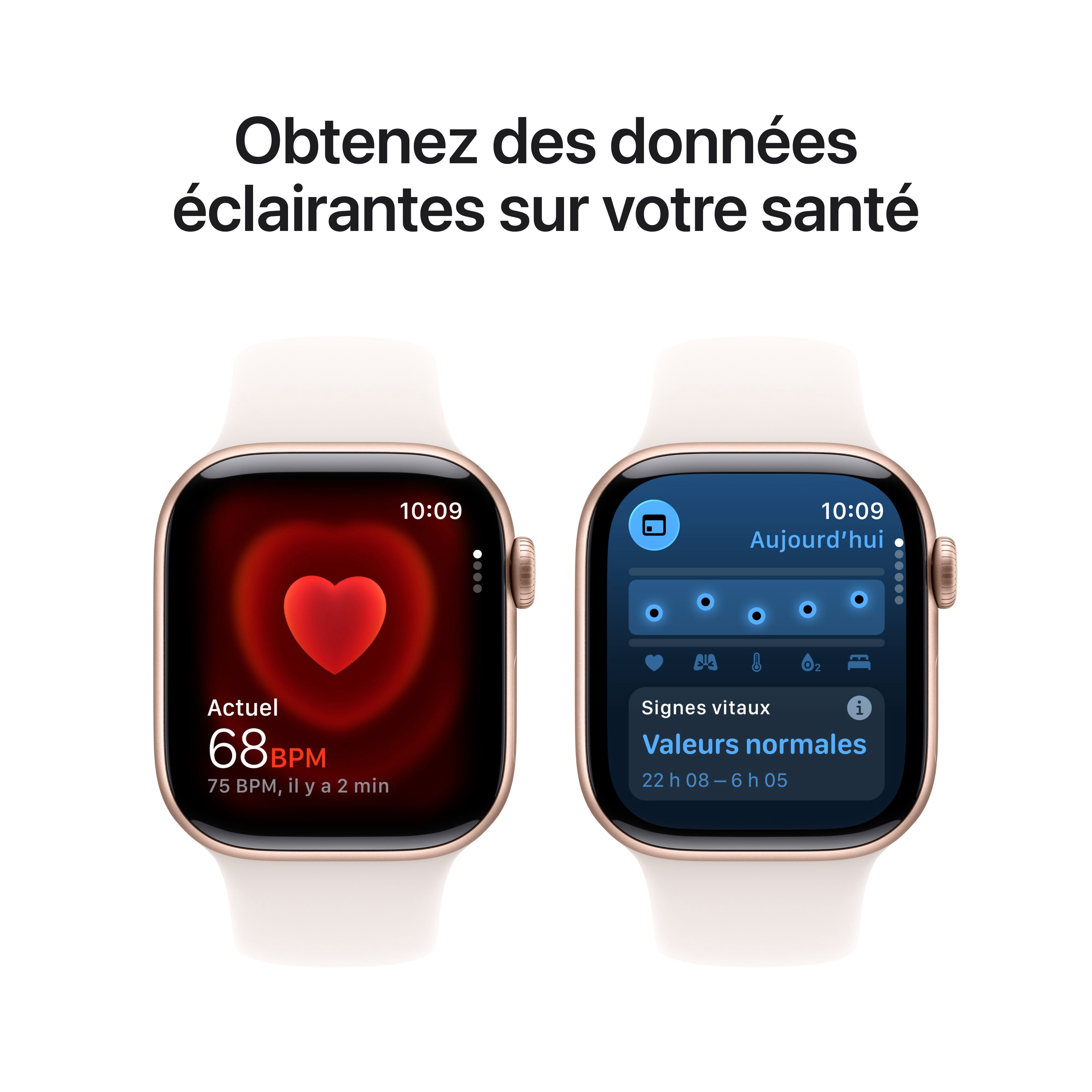 Apple Watch Series 11 GPS - Boîtier 46 mm en aluminium rosé - Bracelet sport rose tendre (M/G)