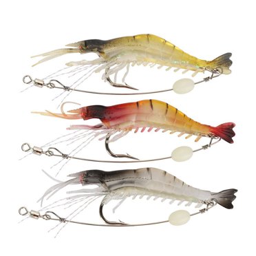 QualitChoice 12pcs Soft Lures Shrimp Bait Set Kit Fishing Lures Baits Tackle Set Freshwater Trout Bass Baits color random 3pcs 1Set
