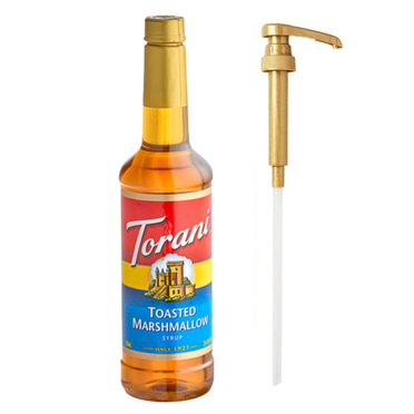 Torani Sirop Aromatisé à la Guimauve Grillée en Plastique 750 ml Pompe Doseuse Bonus