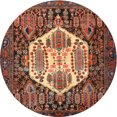 thumbnail image 1 of Ahgly Company Indoor Round Traditional Orange Brown Persian Area Rugs, 3' Round, 1 of 6