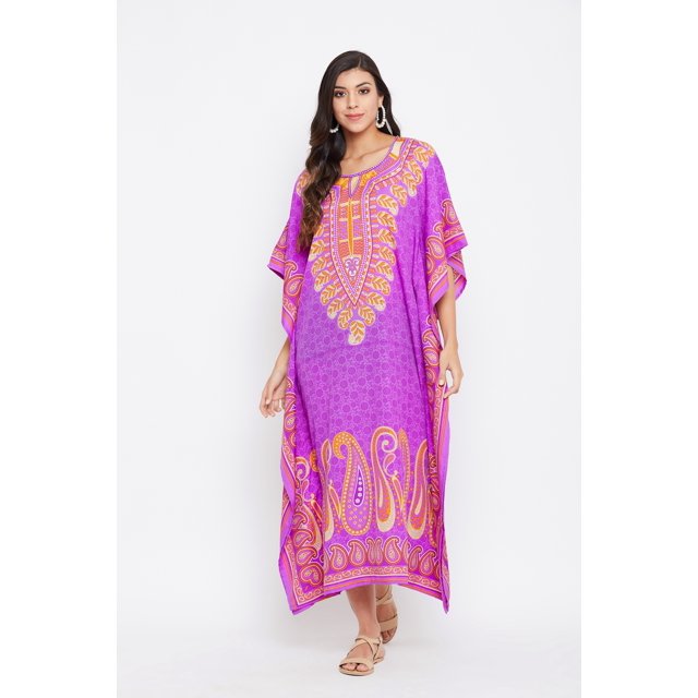 Oussum Robe Kaftan Longue pour Femmes, Robe Maxi Décontractée d'Été Ample pour Dames, Grande Taille, Robe de Soirée Confortable, Caftan en Ligne