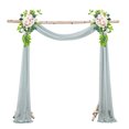 thumbnail image 1 of fastboy 2pcs/set Wedding Arch Drape Elegant Chiffon Fabric Draping Curtain For Courtyard Wedding For Wedding Misty Blue, 1 of 6