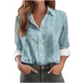 thumbnail image 2 of Wensltd Chemises Boutonnées pour Femmes Chic à Imprimé Floral Blouse à Manches Longues, 2 of 6