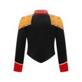 thumbnail image 4 of TiaoBug Kids Boys Girls Circus Ringmaster Costumes Drum Majorette Jacket Tops Marching Band Team Uniforms Black 8, 4 of 7