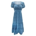 thumbnail image 3 of 2025 Robe d'Été pour Femme Évasée Grande Robe pour Femmes Robe à Manches Robe à Imprimé Floral Femme Habillée Décontractée Fluide Midi, 3 of 6