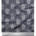 thumbnail image 1 of Soimoi Poly Georgette Fabric Turtle Block Printed Fabric 1 Yard 42 Inch Wide, 1 of 3