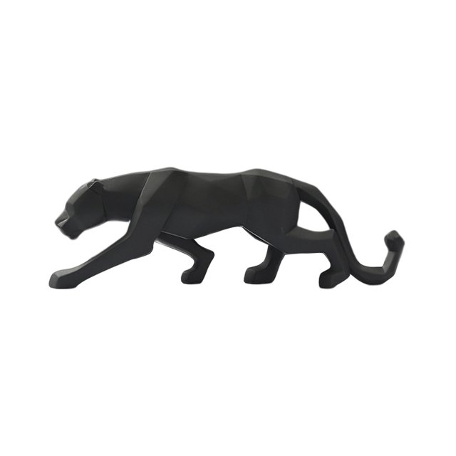 Transemion Resin Animal Shape Sculpture Glossy Decorative Home Decor Ornament Black 1Set