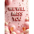 thumbnail image 4 of Pink Themed Glittery Triangle Banner with We Will Miss You Lettering, Party Background Backdrop Decorations, Farewell Party Retirement Party Leaving Party Decor Photo Booth Props, 4 of 4