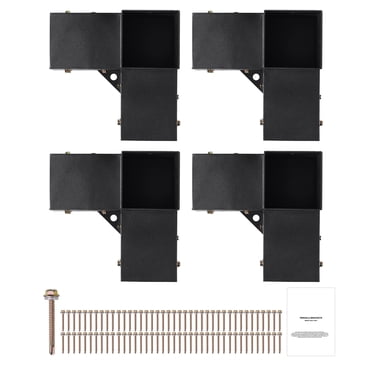 KFFKFF Pergola Corner Bracket Set, 4''x4'' (Fits 3.6x3.6), 4-Pack 3-Way Durable Support for DIY Wood Projects, Simplified Setup for Outdoor Gazebos, Patios, and Log Cabins