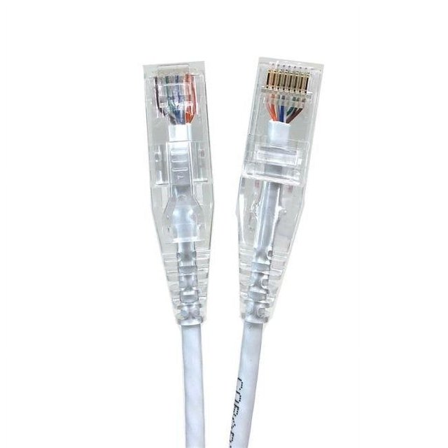 Micro Connectors E08-050W-SLIM5 Câbles Patch Ultra Fins 28AWG Cat6 UTP RJ45, Blanc - Lot de 5