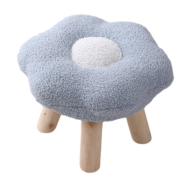 DOLITY Small Foot Stool Multipurpose Sofa Footstool for Living Room Porch Apartment Blue