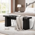 thumbnail image 2 of Tribesigns 47-Inch Wooden Entryway Bench, Black Dining Table Bench with Sturdy MDF Frame for Hallway, Kitchen, Bedroom, 2 of 5