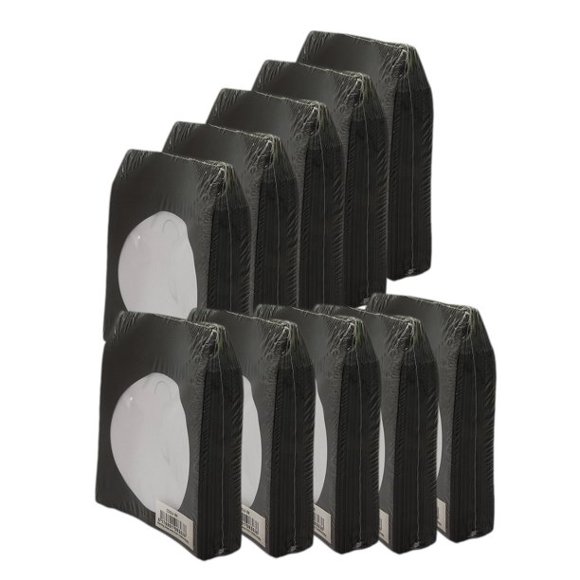 BestDuplicator Enveloppes en Papier Noir pour Cd/Dvd avec Rabat et Fenêtre Transparente (1000 Enveloppes)