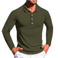 thumbnail image 1 of Jalioing Men's Collared Shirt Long Sleeve Button Golf Shirts Business Casual Ribbed Stretchy Pullover Tee, 1 of 5