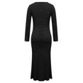 thumbnail image 4 of Yuyuzo Robes Chandails pour Femmes Décontractées d'Automne à Manches Longues, Coupe Ample, Robe T-Shirt Plissée, Bureau, Confortable, Robe Maxi Évasée, 4 of 7