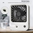 thumbnail image 3 of Spray Misting Fan 3 Gear Handheld Rechargeable Portable Travel Air Fans Moisturizing Cooling Humidifier Personal Mister White, 3 of 9