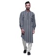 thumbnail image 2 of Atasi Kurta Asymétrique en Rayonne pour Homme, Kurta Chemise Longue Décontractée Imprimée, 2 of 6