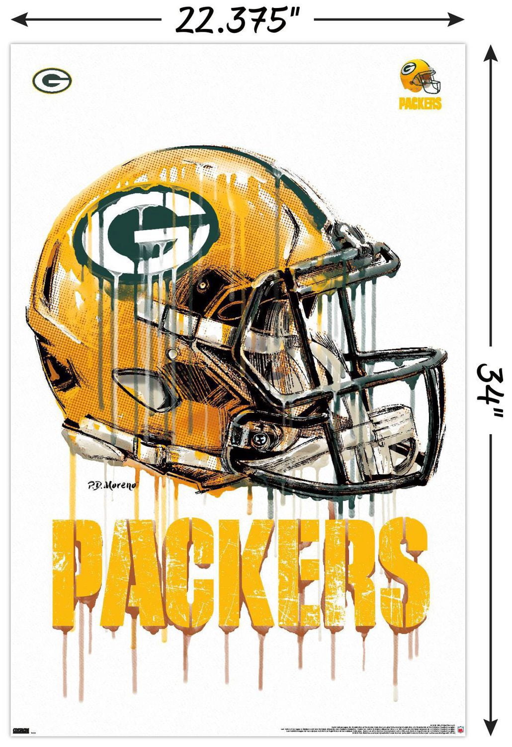 NFL Green Bay Packers - Drip Helmet 20 Wall Poster