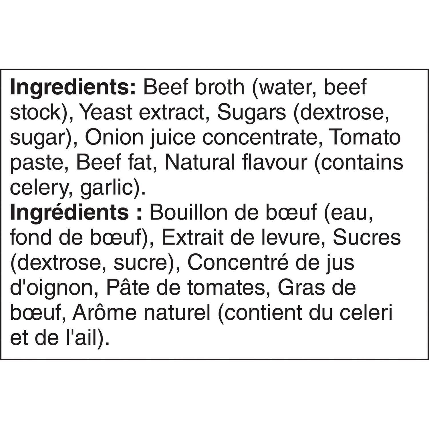 Campbell's® Bouillon de Bœuf Prêt à Utiliser Sans Sel Ajouté, à Conservation à Température Ambiante