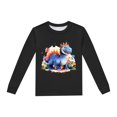 thumbnail image 4 of Pyjamas pour Garçons Tout-Petits Ensemble de Pyjama Imprimé Dinosaure Col Rond Manches Longues Pantalon 2 Pcs Printemps Automne Pyjamas pour Enfants Noir 7 Ans-8 Ans, 4 of 5