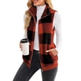 thumbnail image 4 of Innerwin Gilet Sans Manches à Fermeture Éclair pour Femme, Veste en Molleton de Travail Légère en Sherpa, Rouge Vin, P, 4 of 6