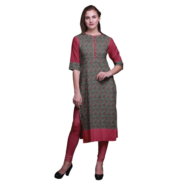 Bimba Robes Tuniques Droites pour Femmes Kurta d'Été Imprimée