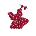 thumbnail image 2 of EYIIYE Bébé Fille Floral Robe Romper + Bandeau Volant Licou Body, 2 of 6