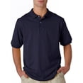 thumbnail image 3 of Hanes Cotton-Blend Men`s Jersey Polo, M, Navy, 3 of 7