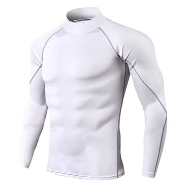 RKSTN Mens Compression Shirt Running Tight Training T-shirt Outdoor Sports Long-sleeved High-stretch Quick-drying Fitness Blouse