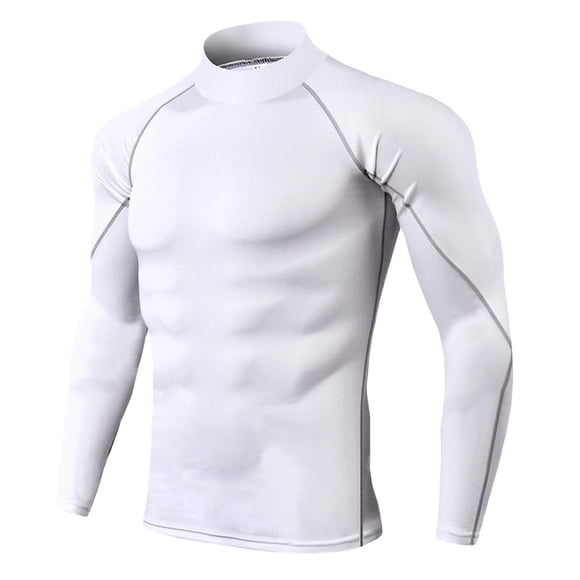RKSTN Mens Compression Shirt Running Tight Training T-shirt Outdoor Sports Long-sleeved High-stretch Quick-drying Fitness Blouse