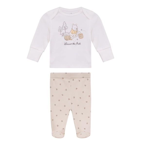 Disney Winnie The Pooh Infants' Unisex Layette Organic Cotton 2pc Set