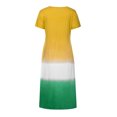 thumbnail image 4 of Fridja Womens Plus Size Daily Tie-dyed Color Block Loose V Neck Short Sleeve Dress, 4 of 7