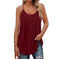 thumbnail image 1 of Innerwin Camisole Couleur Unie Femmes Débardeurs Fête Sans Manches Ample Cami Rouge Vin G, 1 of 4