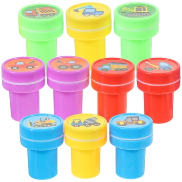 MasteelfCA 10pcs Construction Themed Stampers Kids Party Favors Stamps Trucks Pattern Stampers