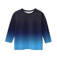 thumbnail image 4 of MKOSPLRT Hauts à Manches 3/4 pour Filles Col Rond T-Shirts Décontractés Tuniques Dégradées Mode T-Shirts Doux pour Sortir Blouses Confortables en Liquidation, 4 of 5