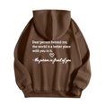 thumbnail image 1 of Rbaofujie Chandails à Capuche pour Filles Femme Mode Imprimé Col Rond Manches Longues T-Shirt à Capuche Hauts Blouse Brun Chandails Mignons, 1 of 4
